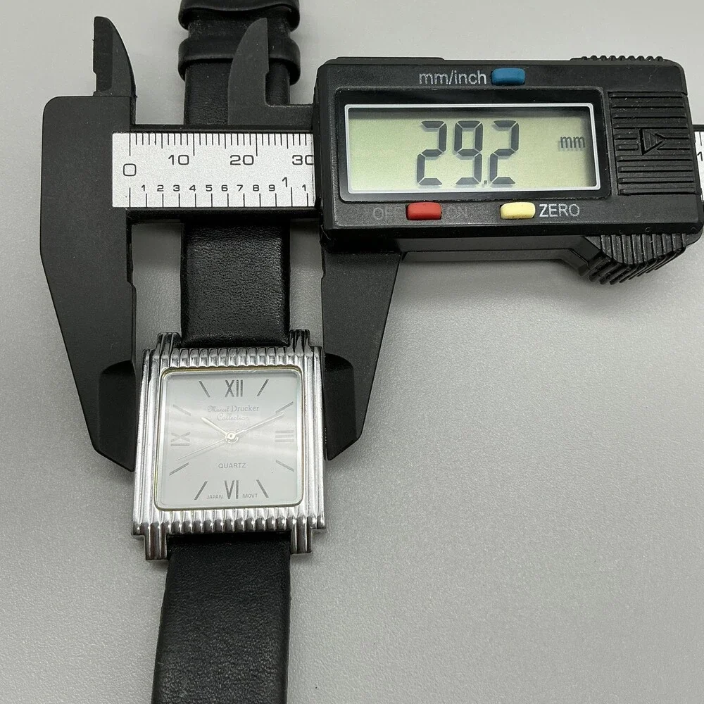 Marcel Drucker 22-390 Womens Watch 29mm White Dial Black Leather New Battery